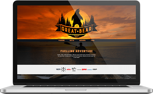 The Great Bear website shown on a laptop